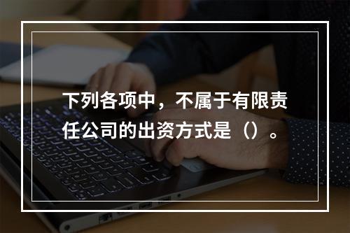 下列各项中，不属于有限责任公司的出资方式是（）。