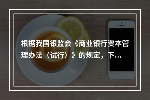 根据我国银监会《商业银行资本管理办法（试行）》的规定，下列选