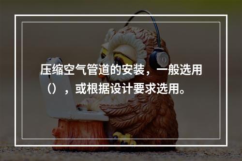 压缩空气管道的安装，一般选用（），或根据设计要求选用。