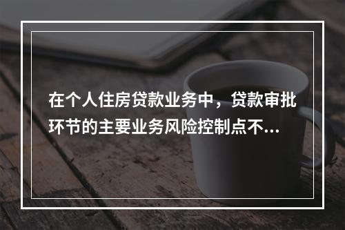 在个人住房贷款业务中，贷款审批环节的主要业务风险控制点不包括