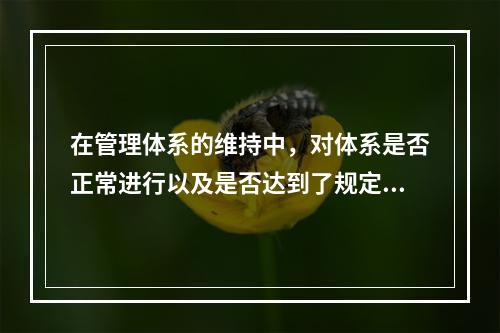 在管理体系的维持中，对体系是否正常进行以及是否达到了规定的目