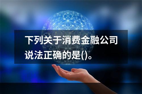 下列关于消费金融公司说法正确的是()。