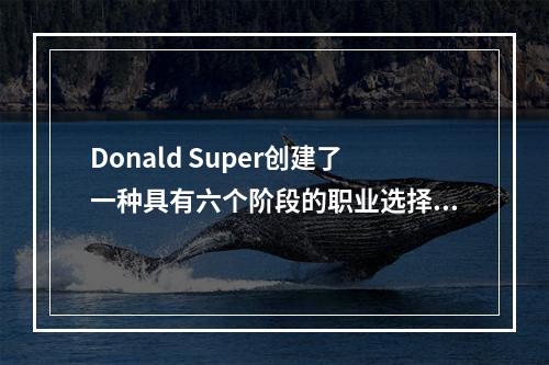 Donald Super创建了一种具有六个阶段的职业选择理