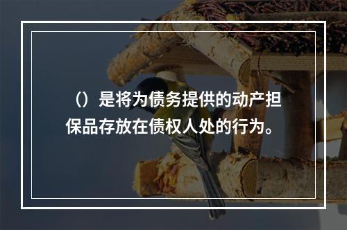 （）是将为债务提供的动产担保品存放在债权人处的行为。