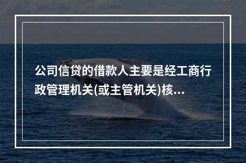 公司信贷的借款人主要是经工商行政管理机关(或主管机关)核准登