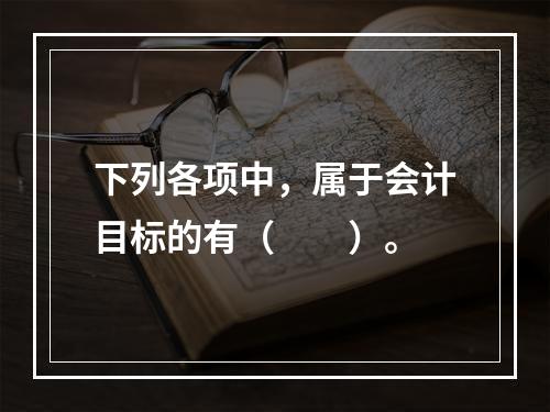 下列各项中，属于会计目标的有（　　）。