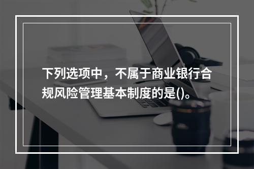 下列选项中，不属于商业银行合规风险管理基本制度的是()。