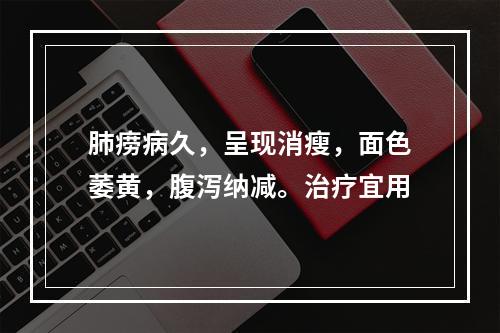 肺痨病久，呈现消瘦，面色萎黄，腹泻纳减。治疗宜用