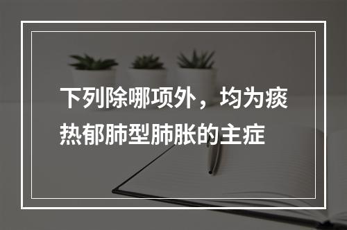 下列除哪项外，均为痰热郁肺型肺胀的主症