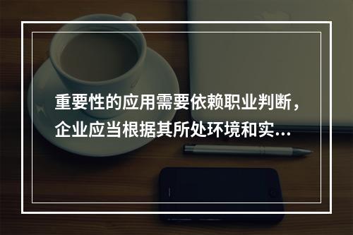 重要性的应用需要依赖职业判断，企业应当根据其所处环境和实际情