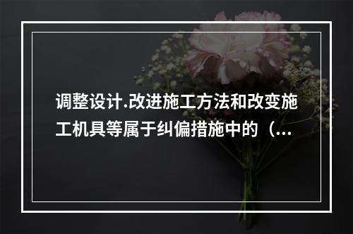 调整设计.改进施工方法和改变施工机具等属于纠偏措施中的（　）