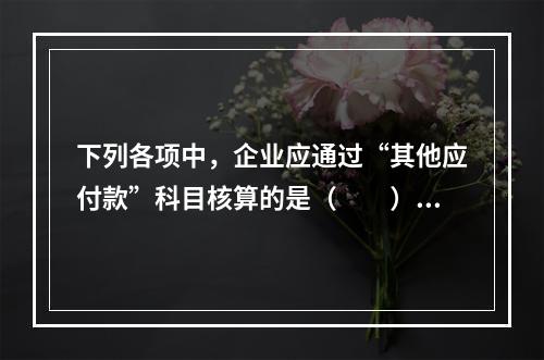 下列各项中，企业应通过“其他应付款”科目核算的是（　　）。