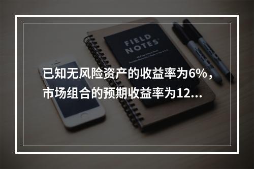 已知无风险资产的收益率为6%，市场组合的预期收益率为12%