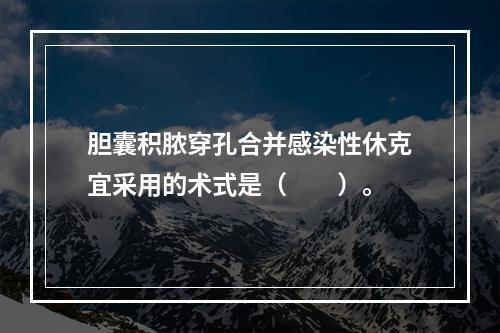 胆囊积脓穿孔合并感染性休克宜采用的术式是（　　）。