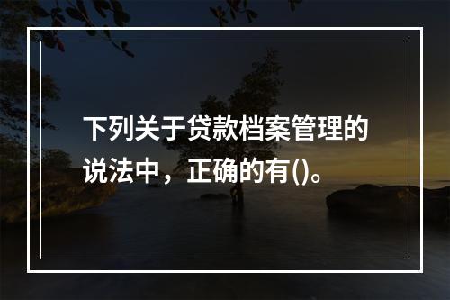 下列关于贷款档案管理的说法中，正确的有()。