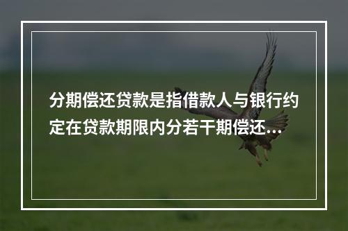 分期偿还贷款是指借款人与银行约定在贷款期限内分若干期偿还贷款