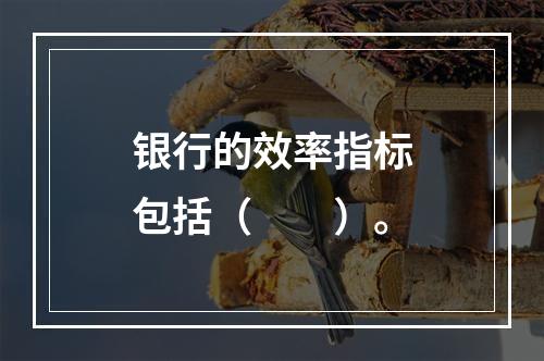 银行的效率指标包括（　　）。