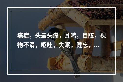 癌症，头晕头痛，耳鸣，目眩，视物不清，呕吐，失眠，健忘，肢体