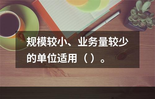 规模较小、业务量较少的单位适用（ ）。