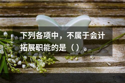 下列各项中，不属于会计拓展职能的是（ ）。