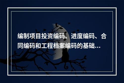 编制项目投资编码、进度编码、合同编码和工程档案编码的基础是（