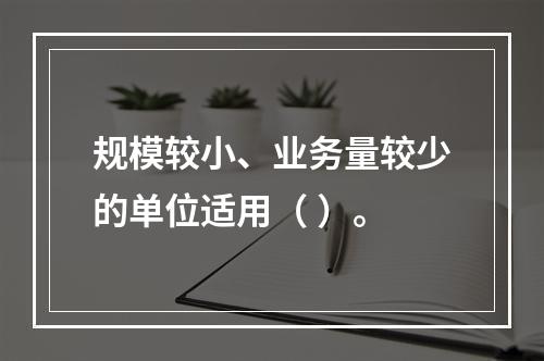 规模较小、业务量较少的单位适用（ ）。