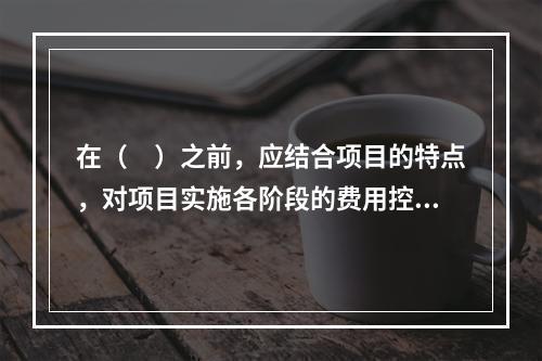 在（　）之前，应结合项目的特点，对项目实施各阶段的费用控制、