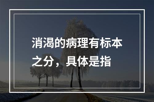 消渴的病理有标本之分，具体是指