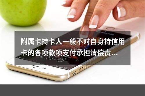 附属卡持卡人一般不对自身持信用卡的各项款项支付承担清偿责任，