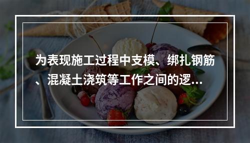 为表现施工过程中支模、绑扎钢筋、混凝土浇筑等工作之间的逻辑关