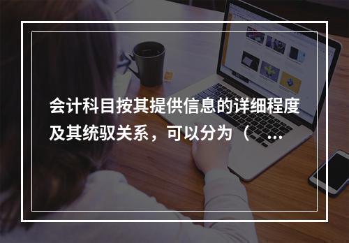 会计科目按其提供信息的详细程度及其统驭关系，可以分为（　　）