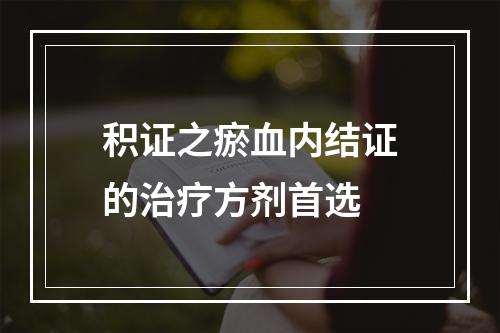 积证之瘀血内结证的治疗方剂首选