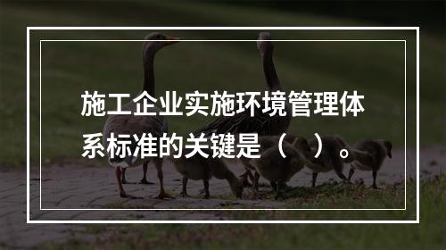 施工企业实施环境管理体系标准的关键是（　）。