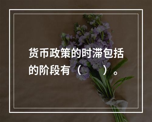 货币政策的时滞包括的阶段有（　　）。