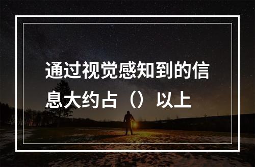 通过视觉感知到的信息大约占（）以上