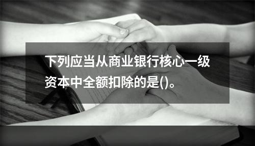 下列应当从商业银行核心一级资本中全额扣除的是()。