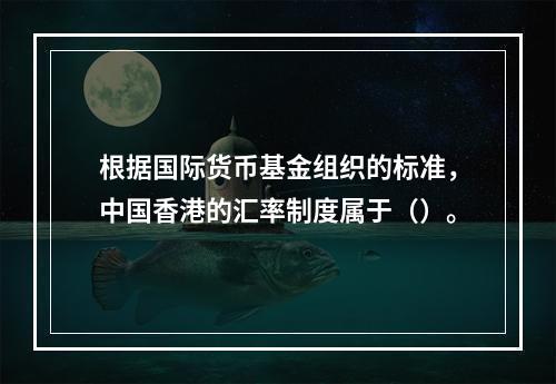 根据国际货币基金组织的标准，中国香港的汇率制度属于（）。