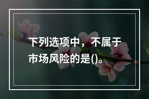 下列选项中，不属于市场风险的是()。