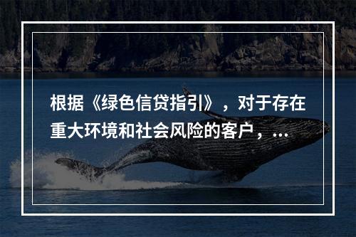 根据《绿色信贷指引》，对于存在重大环境和社会风险的客户，银行