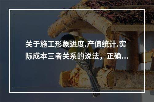 关于施工形象进度.产值统计.实际成本三者关系的说法，正确的是