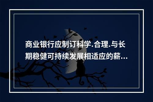 商业银行应制订科学.合理.与长期稳健可持续发展相适应的薪酬管