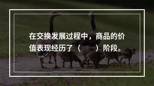 在交换发展过程中，商品的价值表现经历了（　　）阶段。