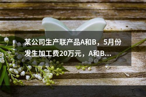 某公司生产联产品A和B，5月份发生加工费20万元，A和B在分