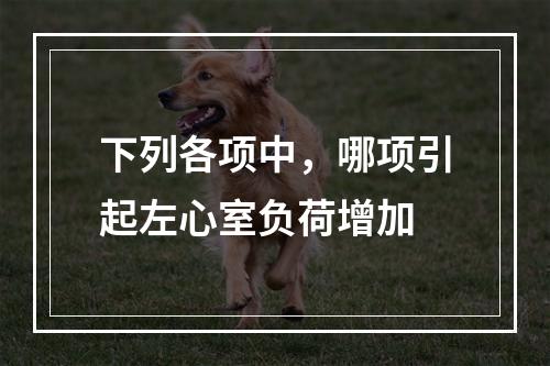 下列各项中，哪项引起左心室负荷增加