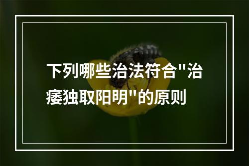 下列哪些治法符合