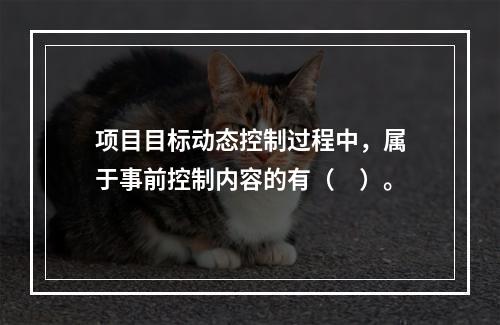 项目目标动态控制过程中，属于事前控制内容的有（　）。