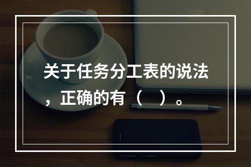 关于任务分工表的说法，正确的有（　）。