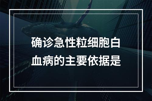 确诊急性粒细胞白血病的主要依据是