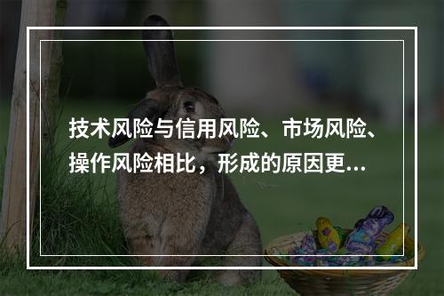 技术风险与信用风险、市场风险、操作风险相比，形成的原因更加复