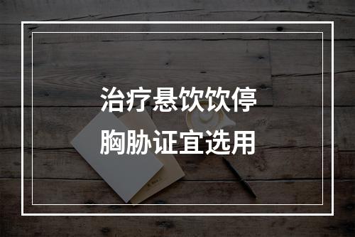 治疗悬饮饮停胸胁证宜选用